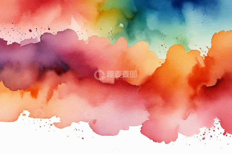 高清大图下载【趣麦麦图】多彩水彩艺术背景