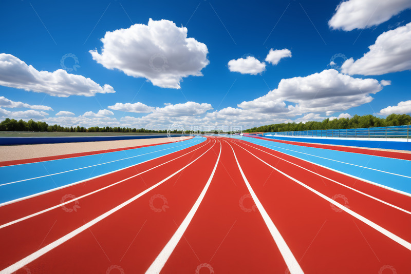 高清大图下载【趣麦麦图】户外彩色跑道全景