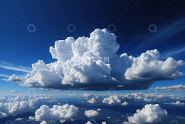 高空视角下的蓝天白云景象