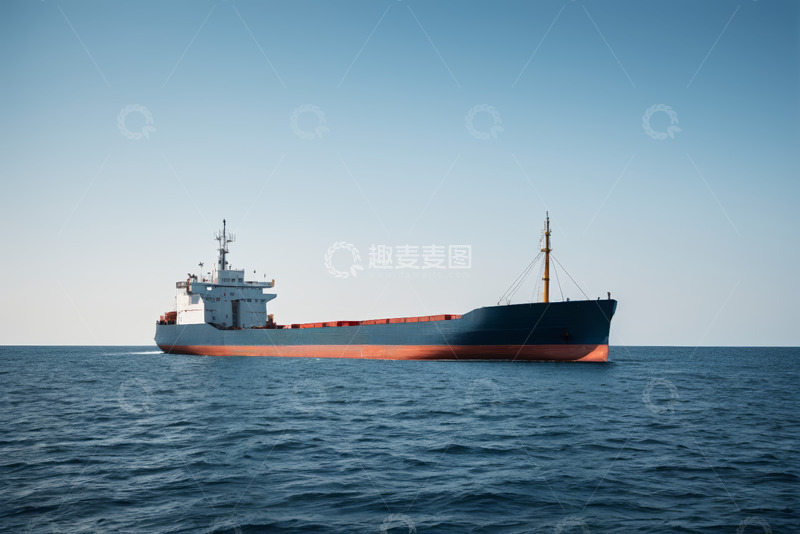 高清大图下载【趣麦麦图】海上航行的大型运输货船