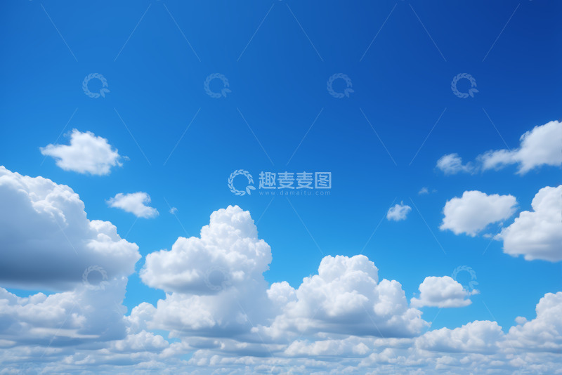 高清大图下载【趣麦麦图】晴朗蓝天与蓬松白云景观