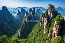 壮丽连绵的山峰自然景观