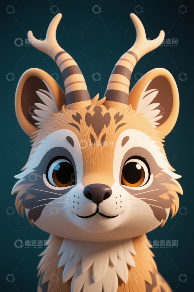 高清大图下载【趣麦麦图】卡通风格动物角色特写