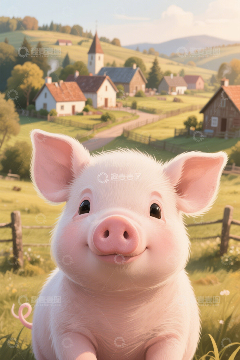 高清大图下载【趣麦麦图】田园中的可爱小猪