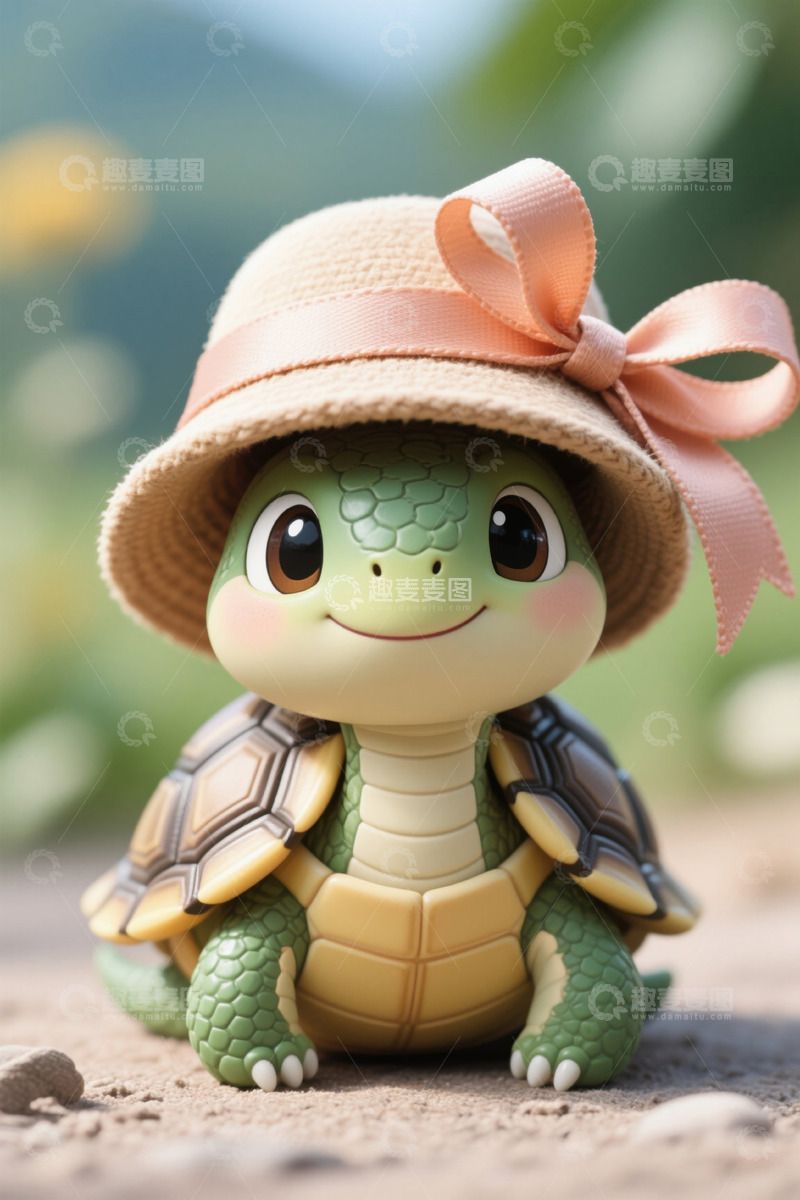 高清大图下载【趣麦麦图】戴帽子的可爱乌龟玩偶