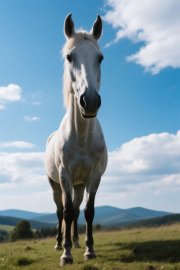 草原上的白马特写
