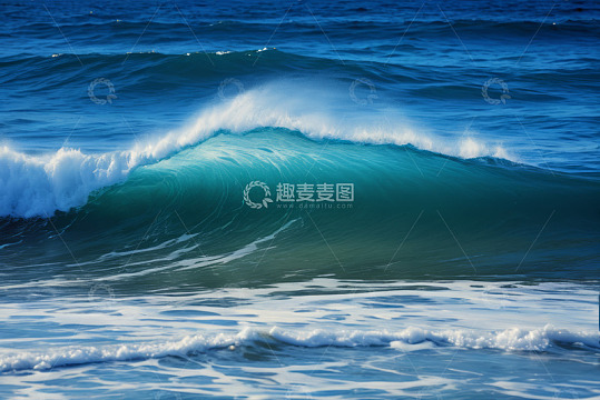 蓝色海洋海浪特写