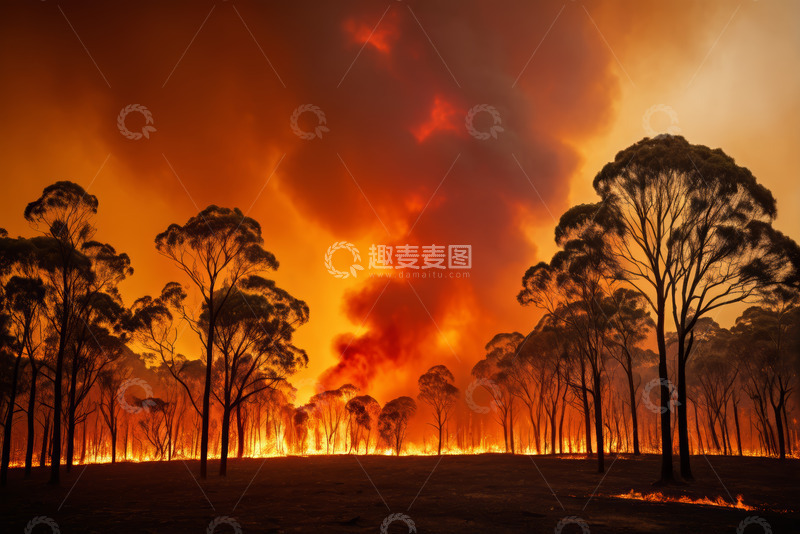 高清大图下载【趣麦麦图】森林火灾现场景象