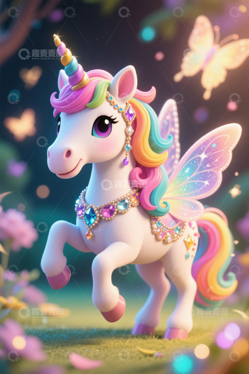 高清大图下载【趣麦麦图】梦幻独角兽动画形象