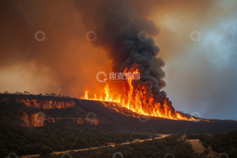 高清大图下载【趣麦麦图】山林大火熊熊燃烧景象