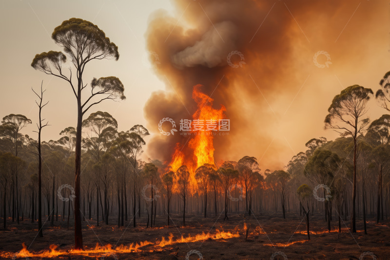 高清大图下载【趣麦麦图】森林火灾场景