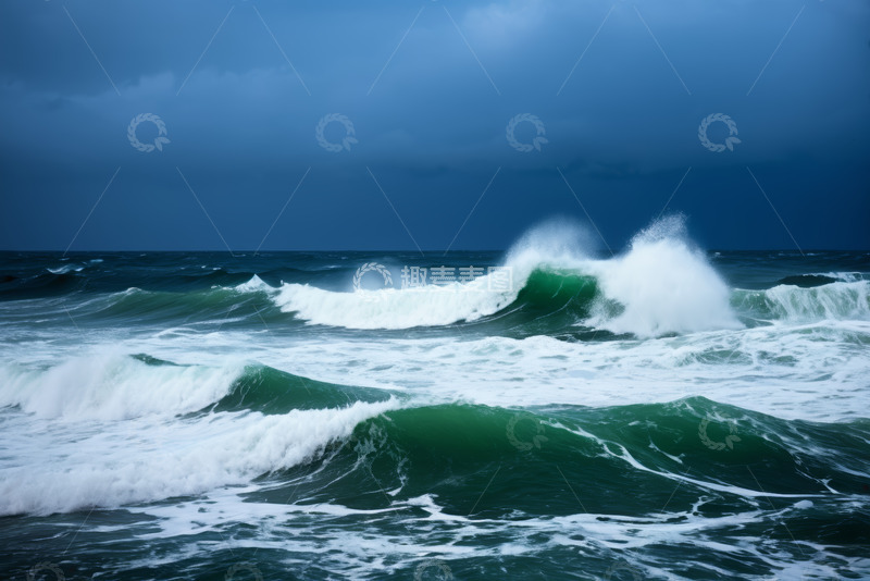 高清大图下载【趣麦麦图】海上汹涌波浪