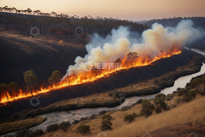 高清大图下载【趣麦麦图】野外山林火灾场景