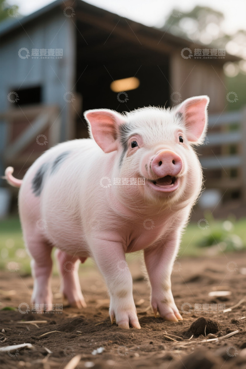 高清大图下载【趣麦麦图】农场里的小猪特写