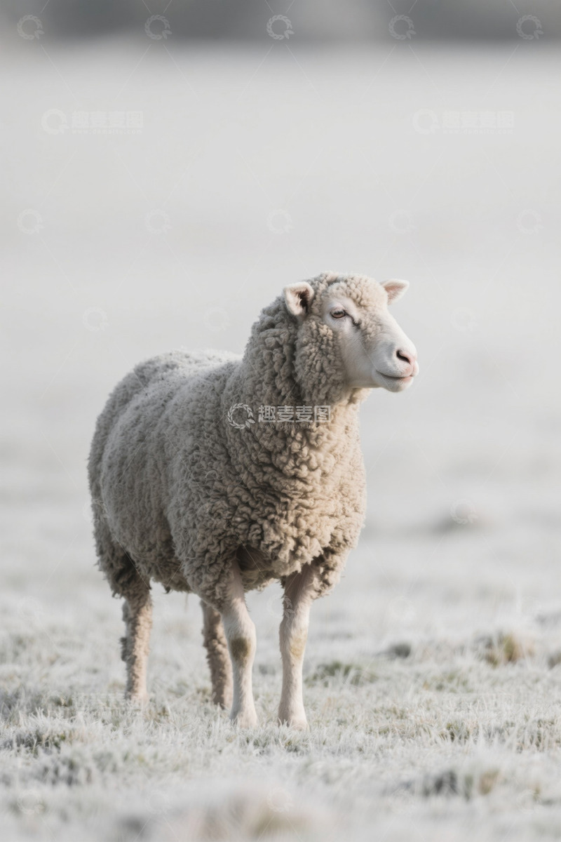 高清大图下载【趣麦麦图】田野中站立的绵羊