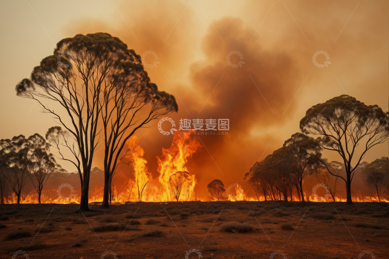 高清大图下载【趣麦麦图】澳大利亚森林火灾景象