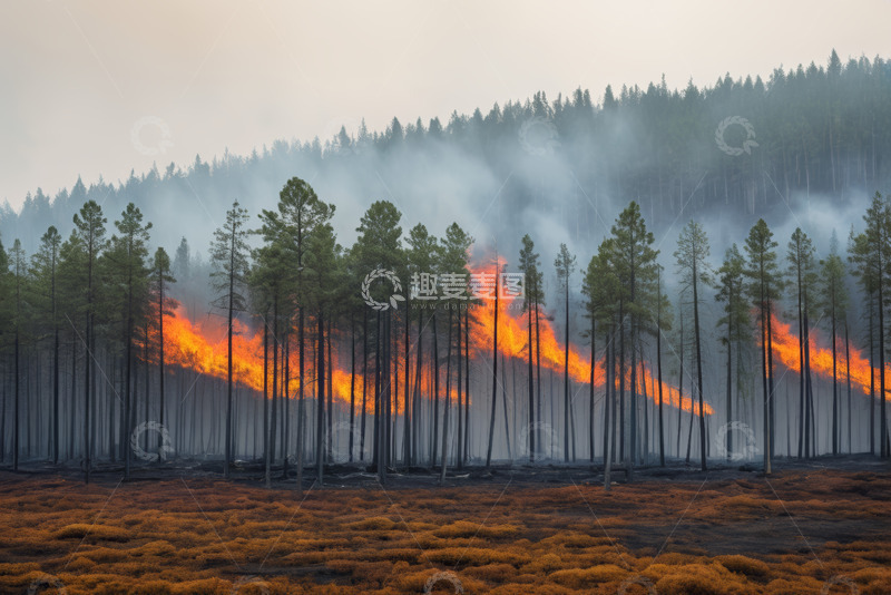 高清大图下载【趣麦麦图】森林野火燃烧景象