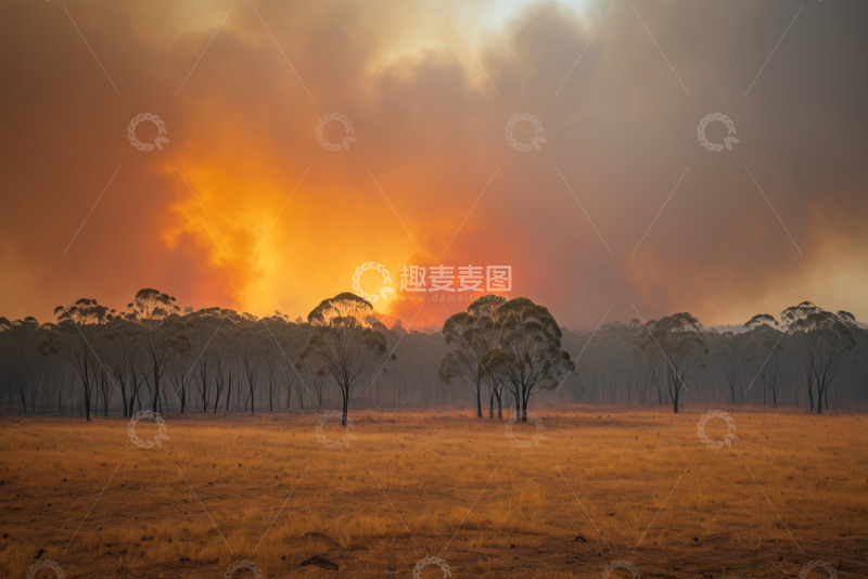 高清大图下载【趣麦麦图】野外森林火灾场景