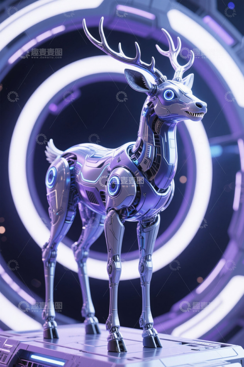 高清大图下载【趣麦麦图】科幻风格机械鹿素材