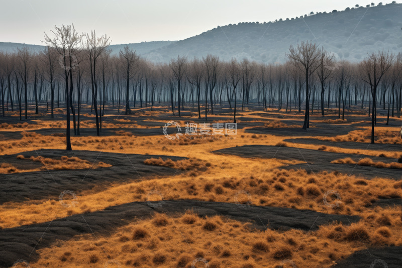 高清大图下载【趣麦麦图】户外荒野枯树林自然风光