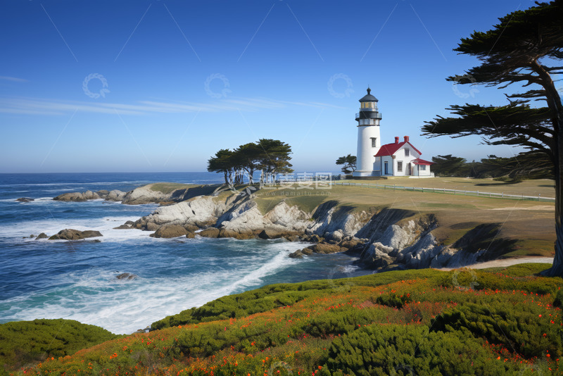 高清大图下载【趣麦麦图】海岸灯塔与自然风光景观