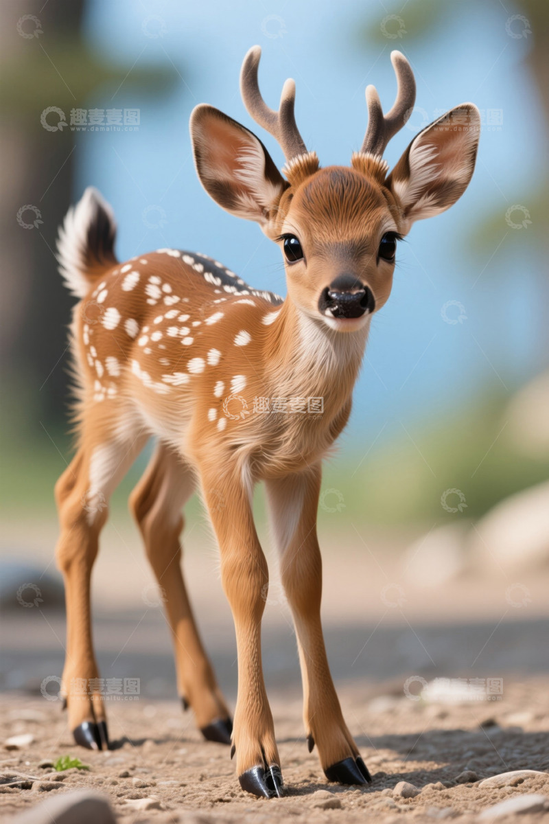 高清大图下载【趣麦麦图】可爱小鹿特写