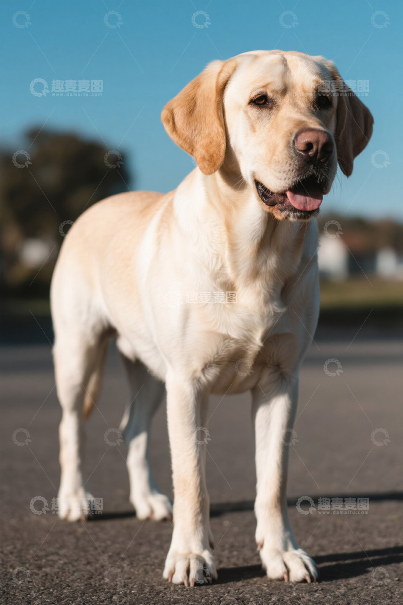 高清大图下载【趣麦麦图】户外站立的拉布拉多犬