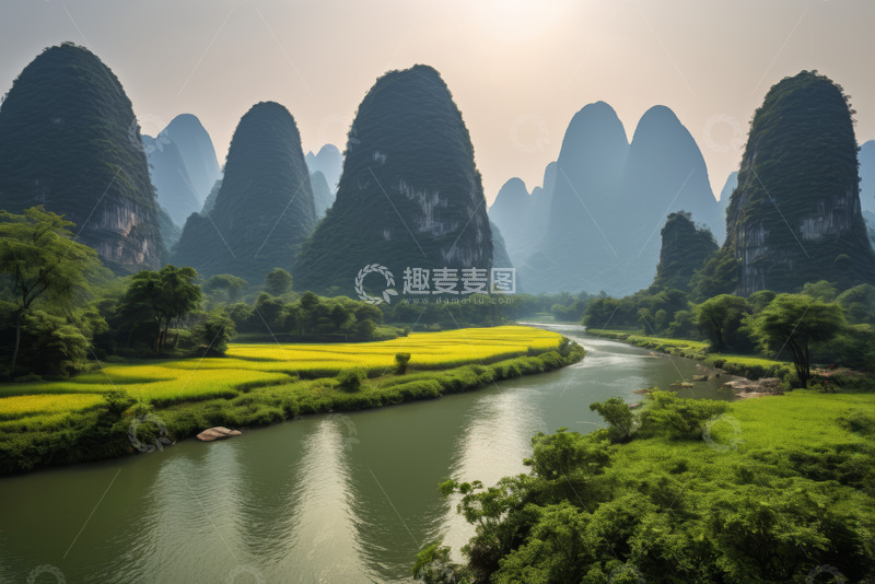 高清大图下载【趣麦麦图】桂林山水田园风光