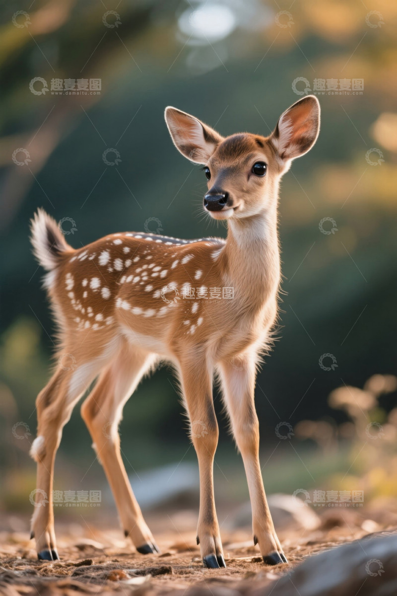 高清大图下载【趣麦麦图】站立小鹿自然风光素材