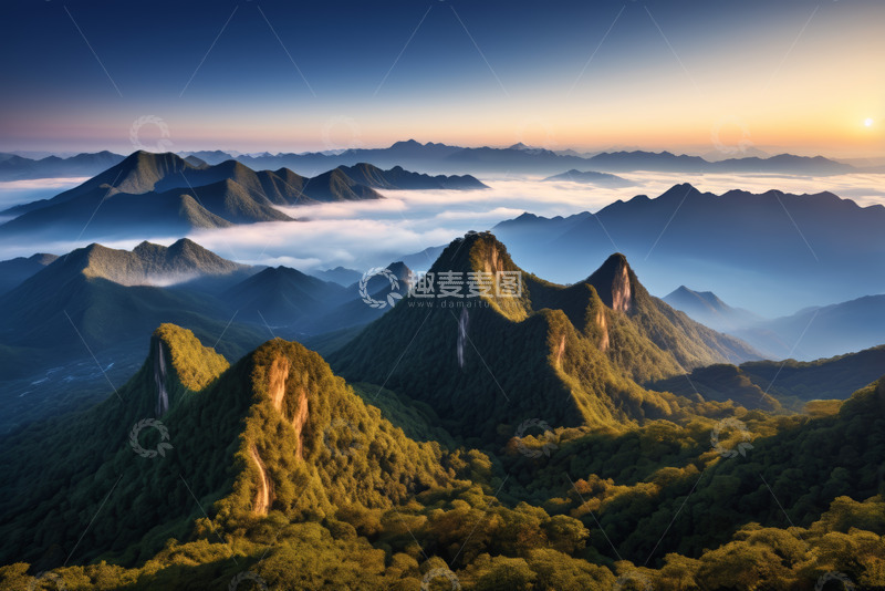 高清大图下载【趣麦麦图】山峦云海日出自然风光