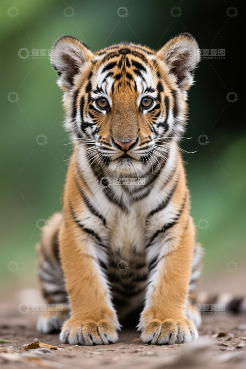 高清大图下载【趣麦麦图】可爱小老虎正面特写