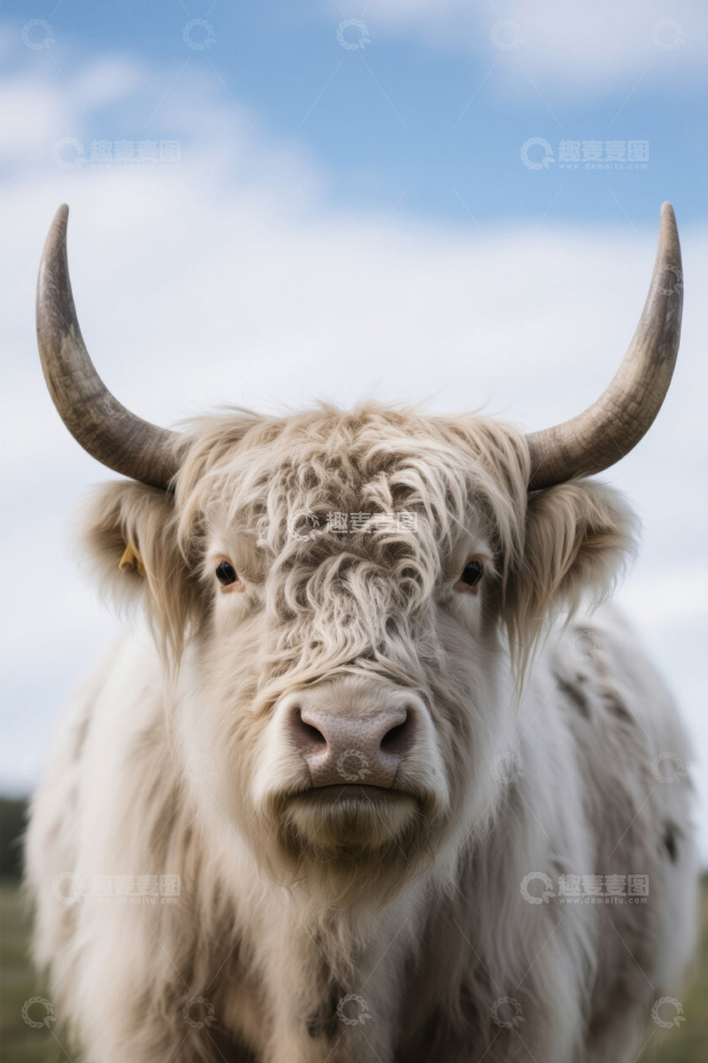 高清大图下载【趣麦麦图】长毛牛特写