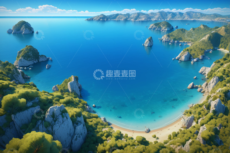 高清大图下载【趣麦麦图】海岸边的山海自然风光