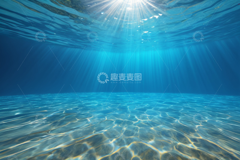 高清大图下载【趣麦麦图】阳光照射下的水下场景