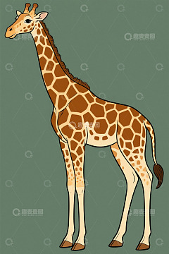 站立的长颈鹿卡通形象