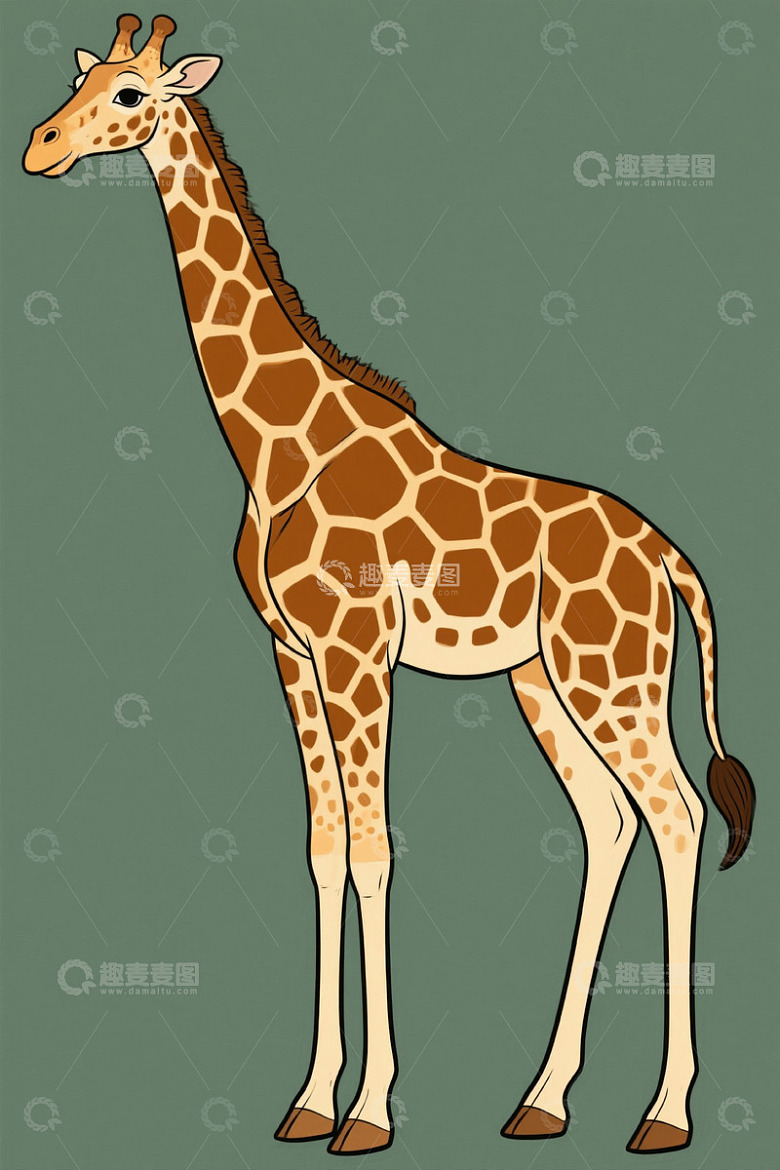 站立的长颈鹿卡通形象