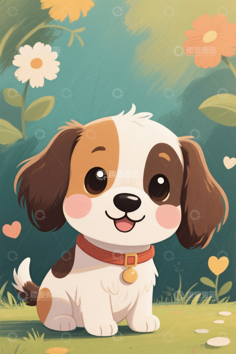 高清大图下载【趣麦麦图】可爱小狗插画形象