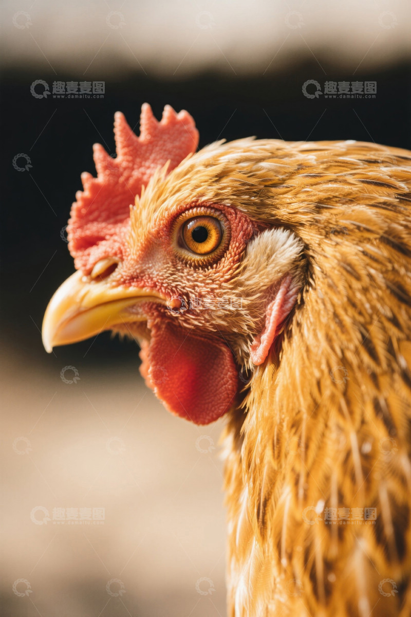 高清大图下载【趣麦麦图】母鸡头部特写