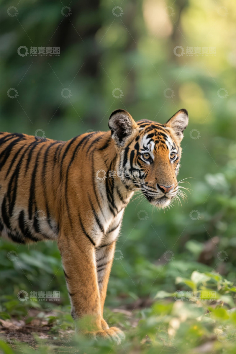 高清大图下载【趣麦麦图】森林中的老虎特写