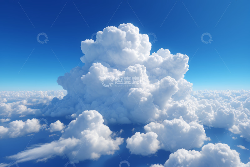 高清大图下载【趣麦麦图】高空视角下的蓝天白云景象