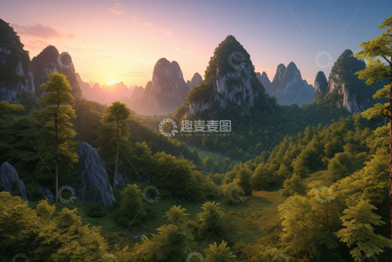 高清大图下载【趣麦麦图】山林自然风光全景