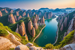 丹霞地貌山水自然风光