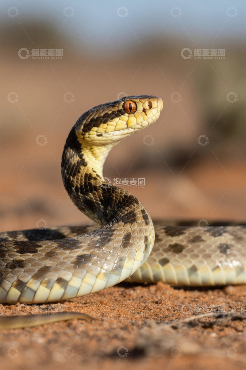 高清大图下载【趣麦麦图】特写展示野外盘绕的蛇