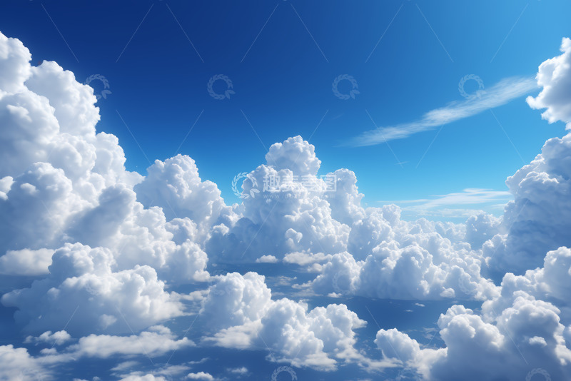 高清大图下载【趣麦麦图】蓝天中蓬松的白云景观
