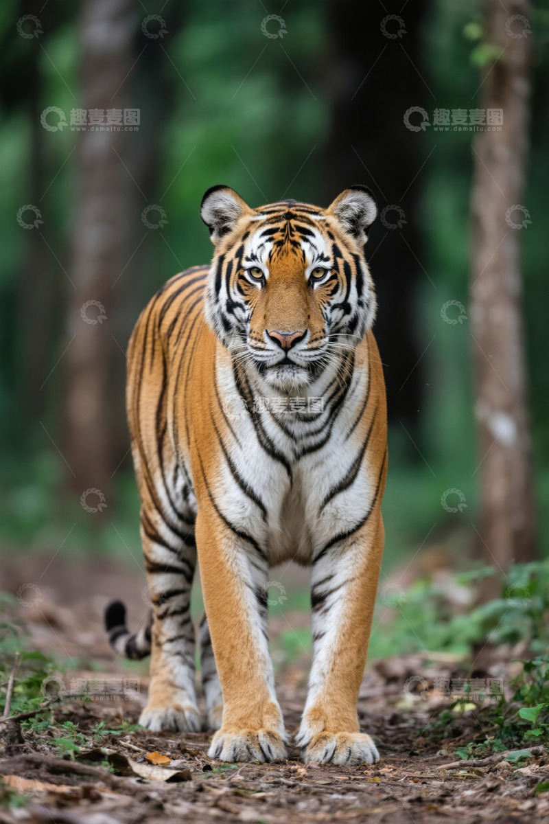 高清大图下载【趣麦麦图】森林中的老虎特写