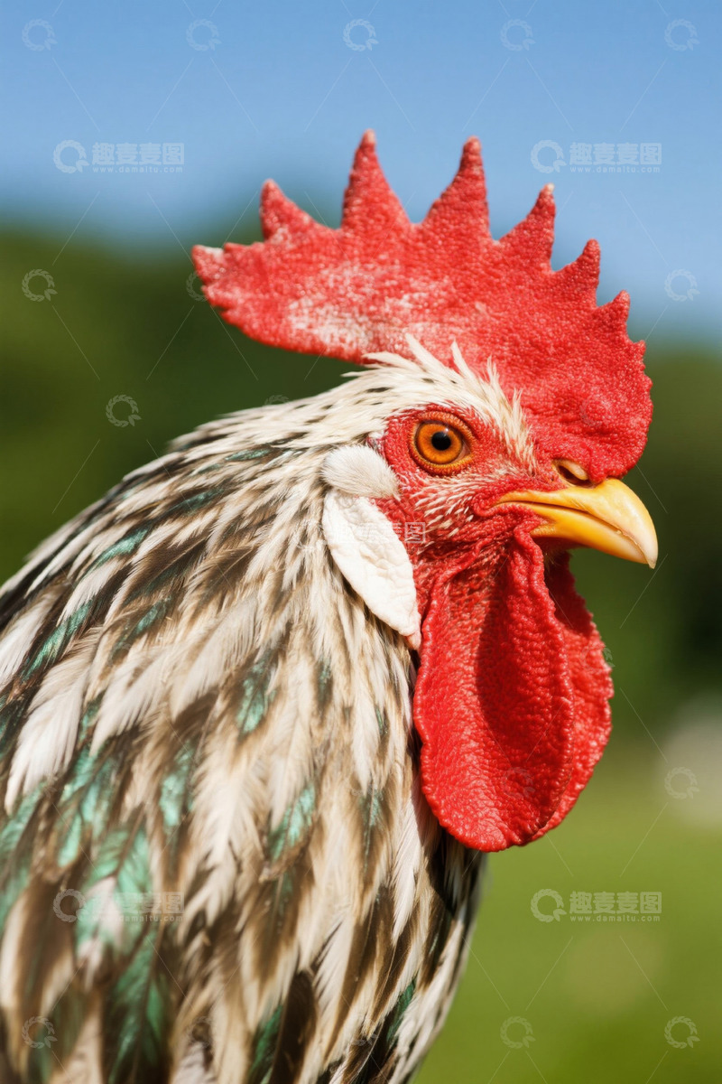 高清大图下载【趣麦麦图】公鸡头部特写
