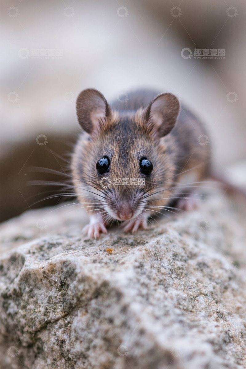 高清大图下载【趣麦麦图】岩石上的老鼠微距特写
