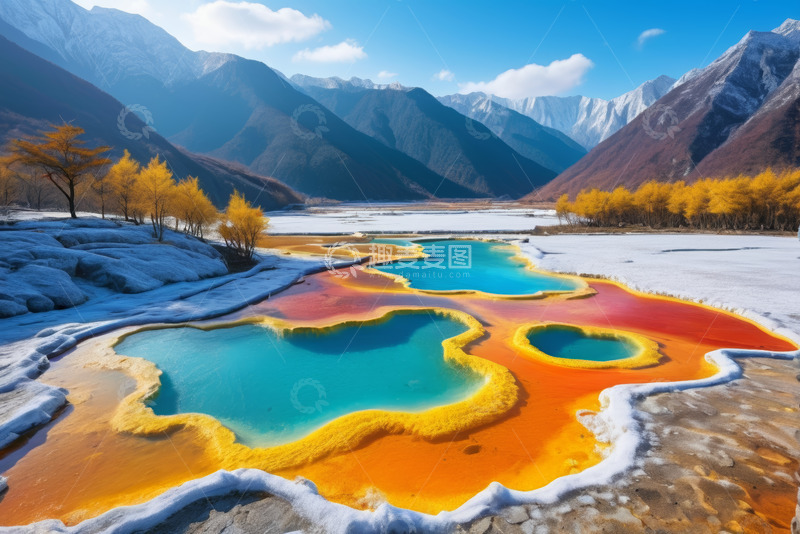 高清大图下载【趣麦麦图】山谷多彩水域自然风光