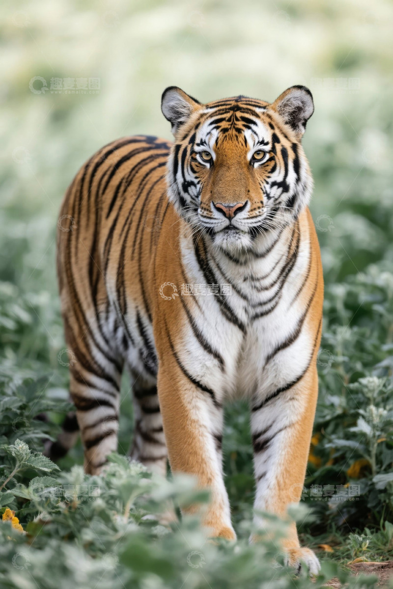高清大图下载【趣麦麦图】野外行走的老虎