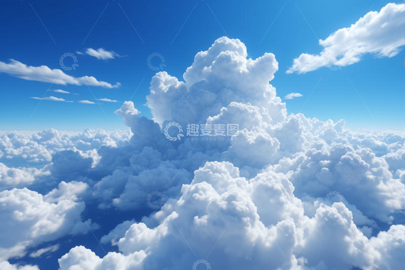 高清大图下载【趣麦麦图】高空视角蓝天白云景象